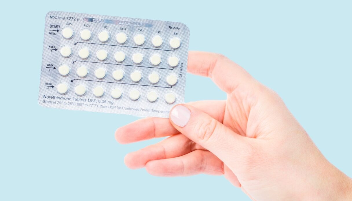 birth control pill pack in the hand